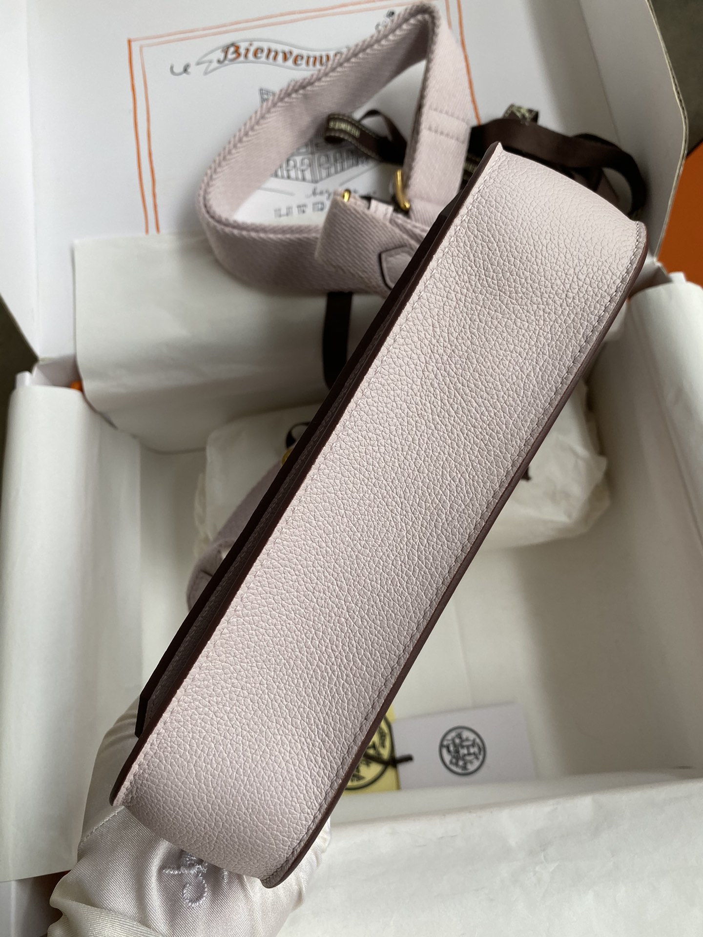 Hermès Jypsiere Mini Bag 22cm Evercolor Leather Dreamy Pink Purple Gold Hardware 6 i1686886632 2173 4