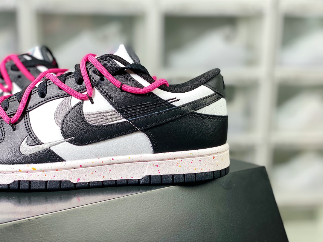 SB Dunk Low ”Multi-Color/Swoosh” dunk series low-top sneakers ”black and white pink tied rope three hooks” FD4623-134