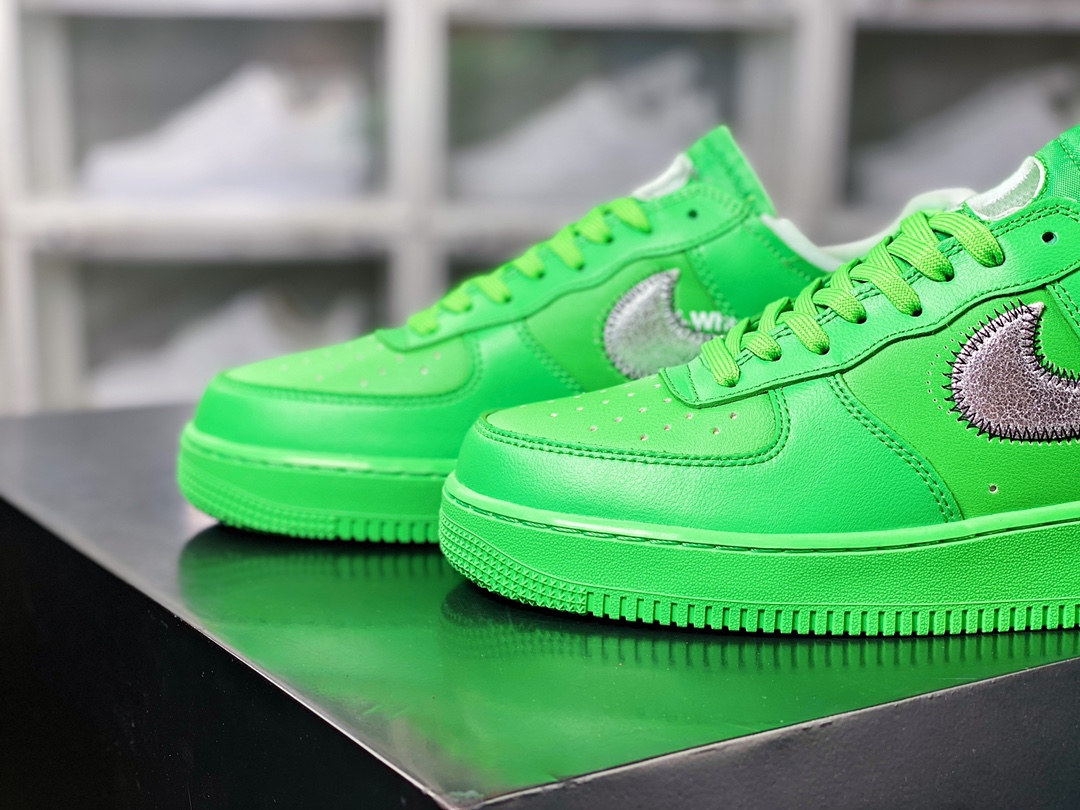 Off-White x 【Nike】 Air Force 1'07 Low ”Light Green Spark” Air Force 1 sneakers ”OW light green silver hook” DX1419-300