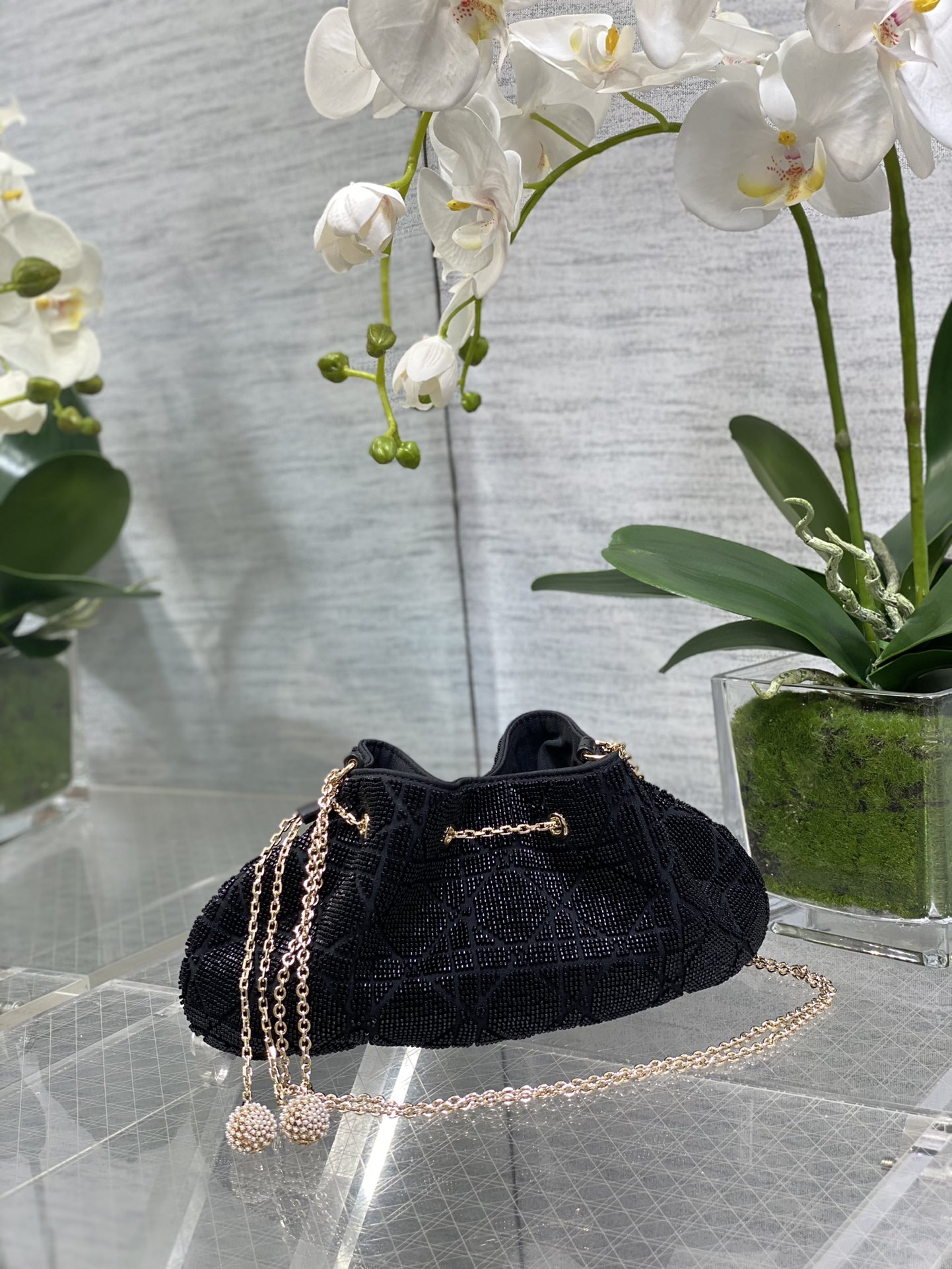 Drawstring Bag Beaded Bag Crossbody Handbag Small Bag