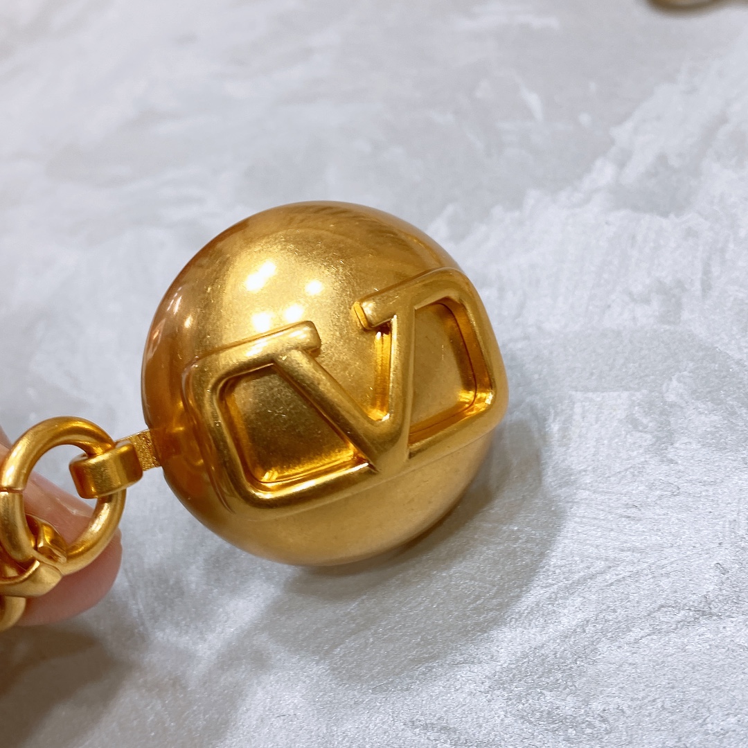 Valentino 23 VLOGO SIGNATURE链条金属腰带- 球形带扣牙印VLogo Sign