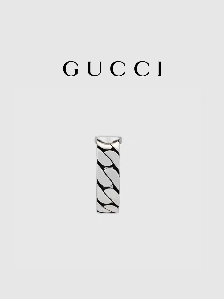明星款式GUCCI古驰互扣式双G女士男士珐琅戒指尺寸6-11