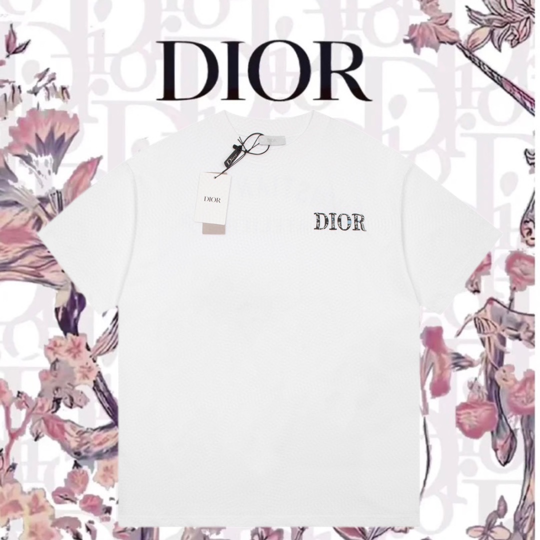 Dior Abbigliamento T-Shirt Ricamo Cotone