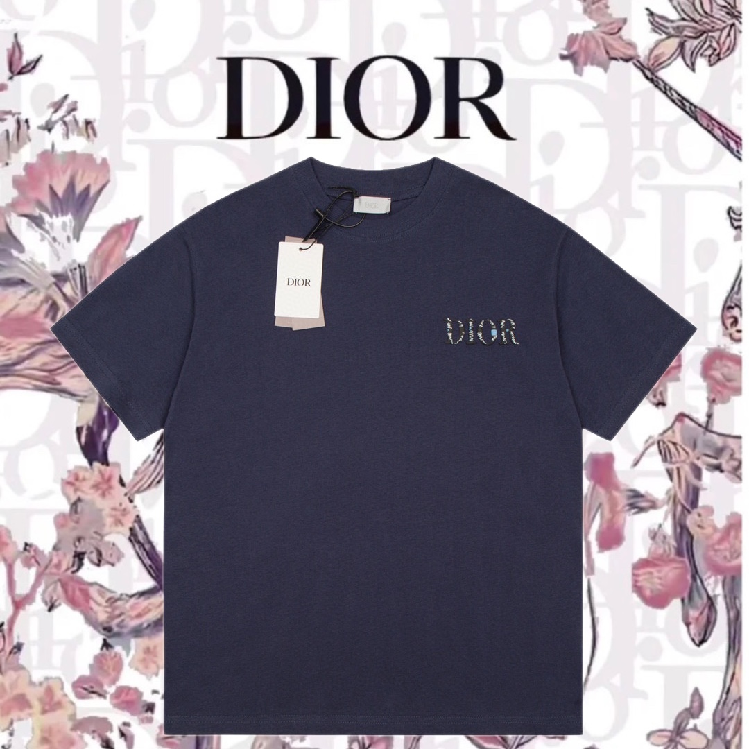 Dior Abbigliamento T-Shirt Ricamo Cotone