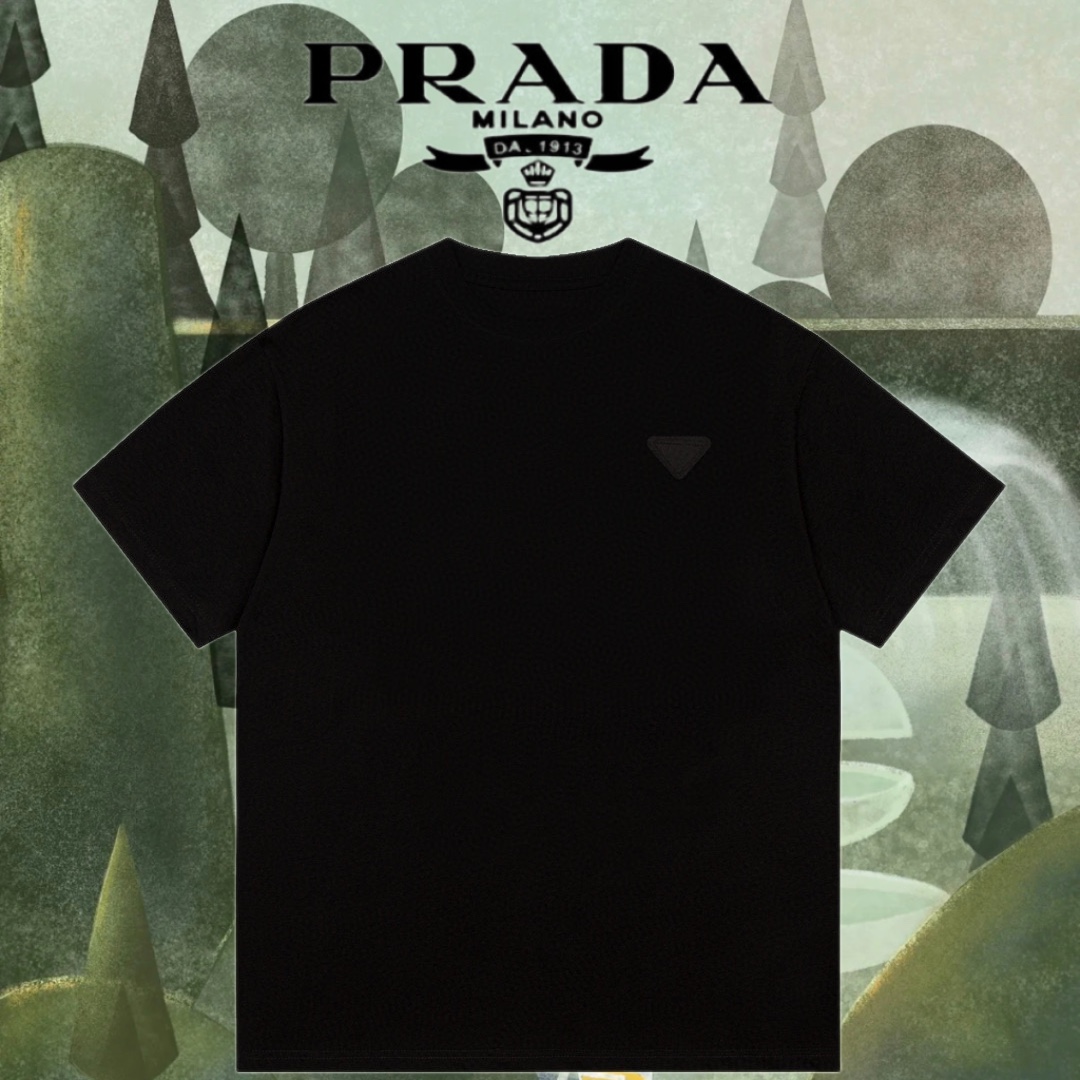 Prada AAAAA+
 Abbigliamento T-Shirt Nero Bianco Unisex Lavorazione a maglia