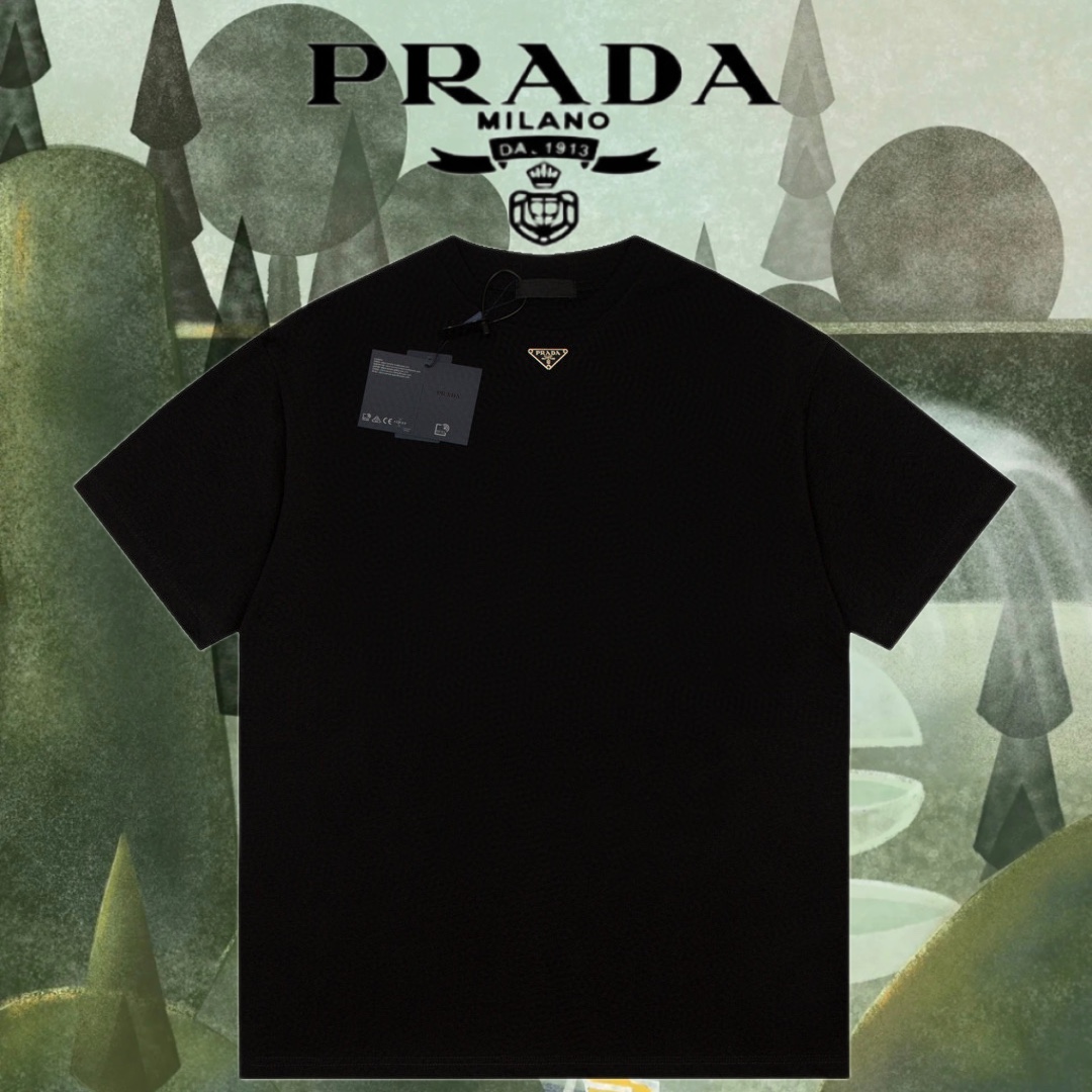 Prada Abbigliamento T-Shirt Nero Bianco Unisex Lavorazione a maglia