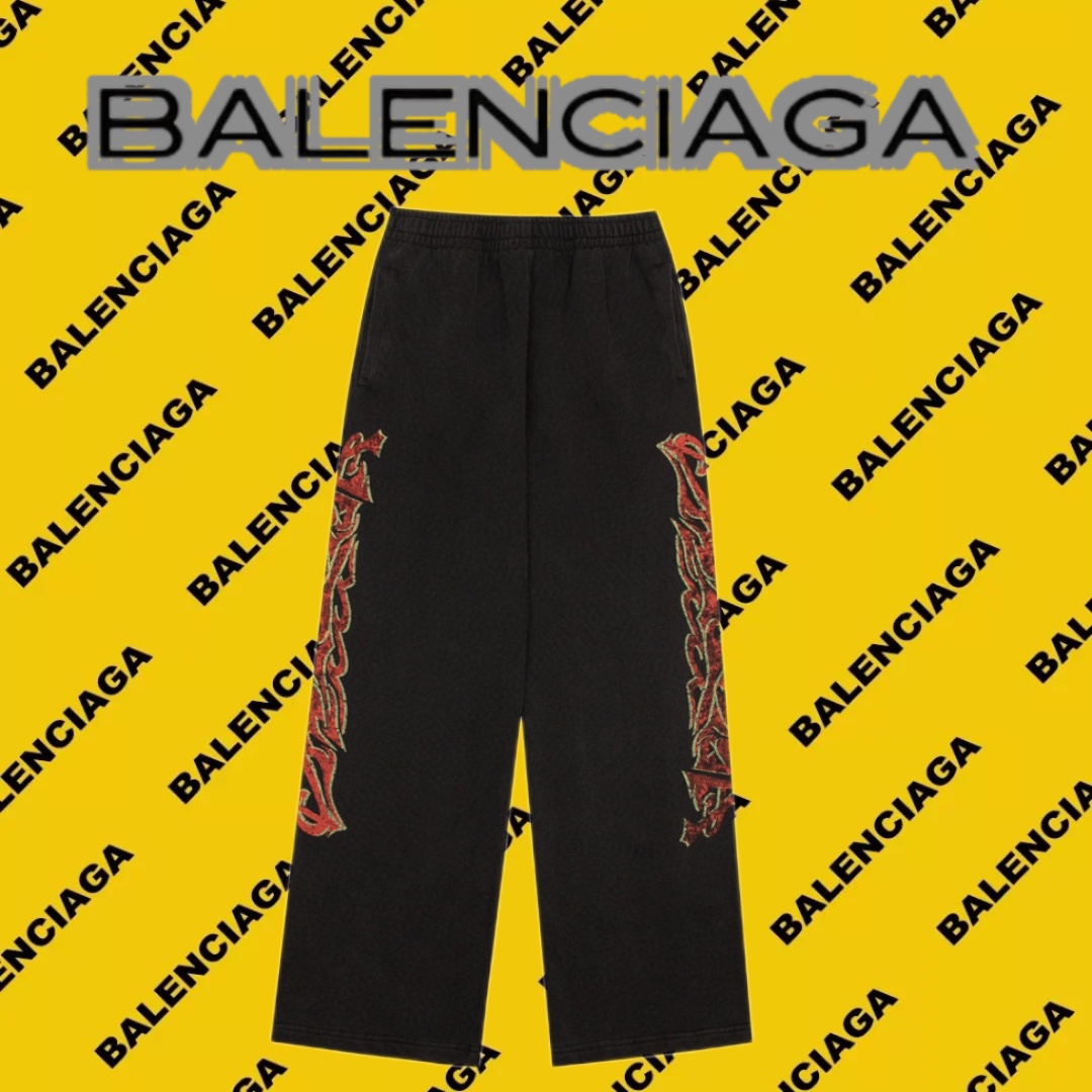 Balenciaga Abbigliamento Pantaloni Doodle Stampa Unisex Cotone