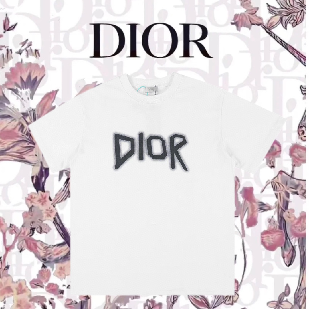 Replica come puoi
 Dior Abbigliamento T-Shirt Nero Bianco Stampa Cotone Lavorazione a maglia Vintage Maniche corte