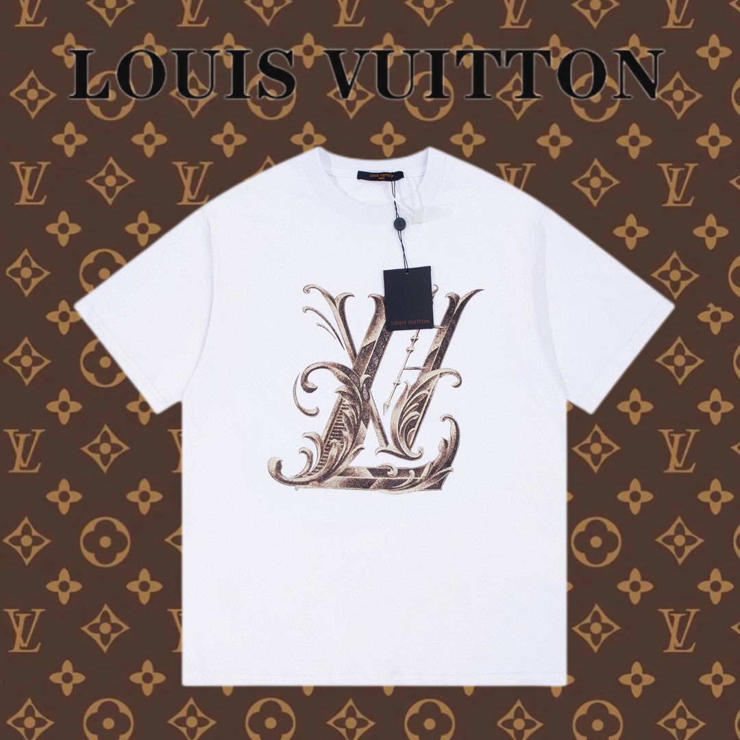 Louis Vuitton Abbigliamento T-Shirt Nero Stampa Unisex Collezione Primavera/Estate Fashion Maniche corte