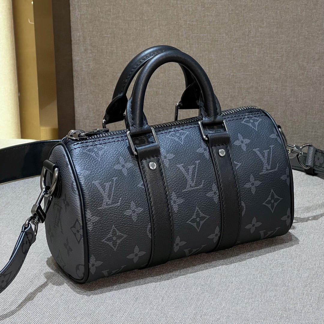 Louis Vuitton LV Keepall Travel Bags Black Grey Girl