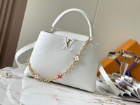 Louis Vuitton LV Capucines Bags Handbags White Polishing Chains M20708