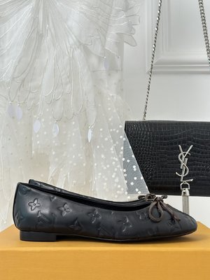 Louis Vuitton Top Flat Shoes Single Layer Shoes Calfskin Cowhide Genuine Leather Patent Sheepskin