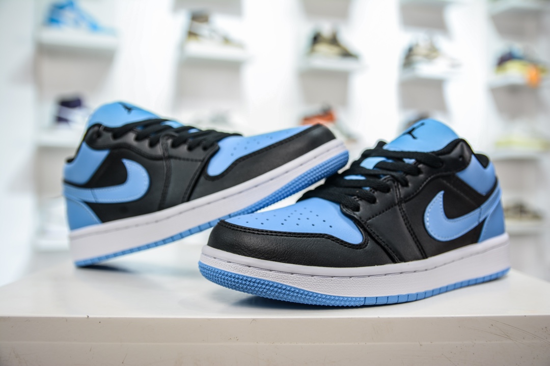 200 Air Jordan 1 Low AJ1 黑蓝勾低帮 女子休闲运动篮球鞋 553560-041