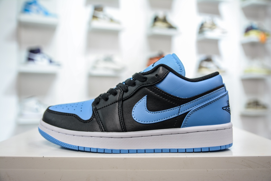 200 Air Jordan 1 Low AJ1 黑蓝勾低帮 女子休闲运动篮球鞋 553560-041