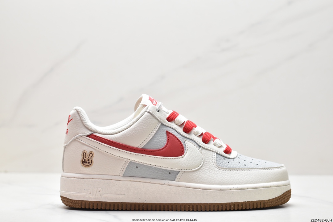 板鞋, Nike Air Force 1, Nike Air, NIKE, FORCE 1, CC2569-022, Air Force 1 - 耐克 Nike Air Force 1 轻便防滑 低帮 休闲运动板鞋 双钩白红 CC2569-022