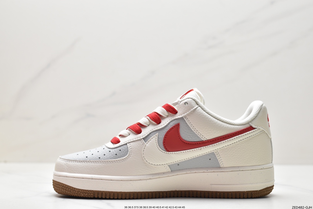 板鞋, Nike Air Force 1, Nike Air, NIKE, FORCE 1, CC2569-022, Air Force 1 - 耐克 Nike Air Force 1 轻便防滑 低帮 休闲运动板鞋 双钩白红 CC2569-022