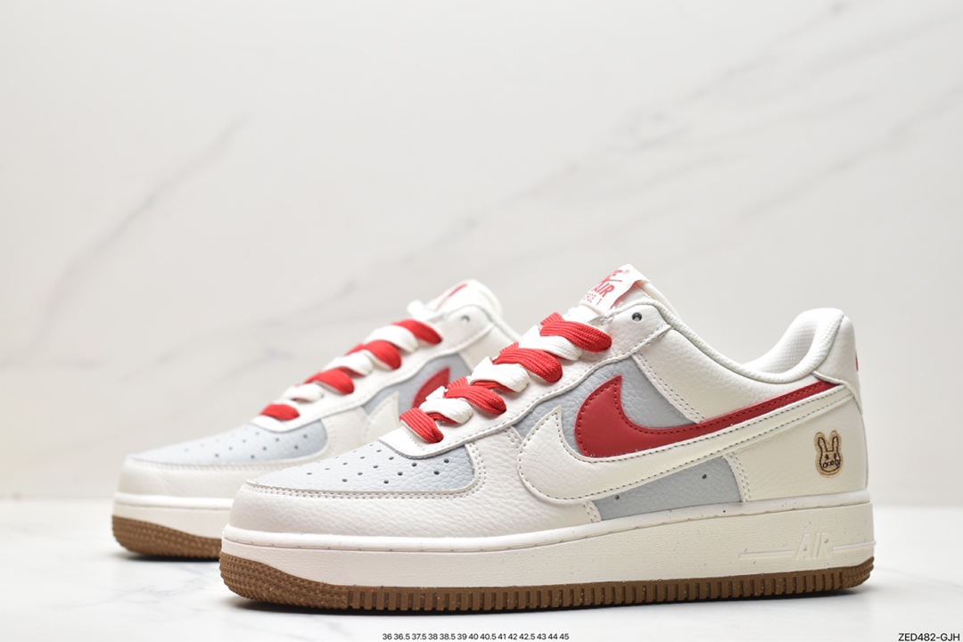 板鞋, Nike Air Force 1, Nike Air, NIKE, FORCE 1, CC2569-022, Air Force 1 - 耐克 Nike Air Force 1 轻便防滑 低帮 休闲运动板鞋 双钩白红 CC2569-022