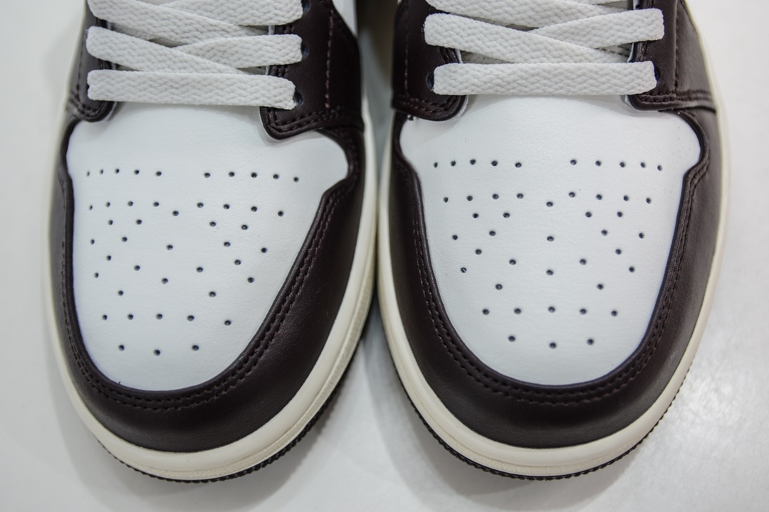 200 Air Jordan 1 Low AJ1 白黑棕低帮 男女休闲运动篮球鞋 FB2216-200
