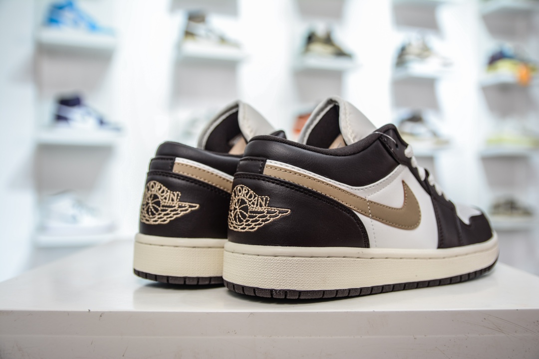 200 Air Jordan 1 Low AJ1 白黑棕低帮 男女休闲运动篮球鞋 FB2216-200