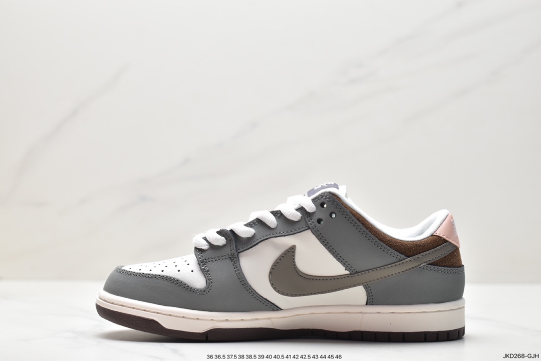 Yuto Horigome x Nike SB Dunk Low joint model ”grey and white feather SB low-top casual sports skateboard shoes FQ1180-001