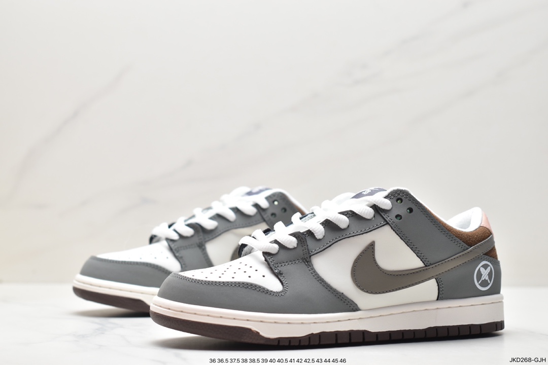 Yuto Horigome x Nike SB Dunk Low joint model ”grey and white feather SB low-top casual sports skateboard shoes FQ1180-001