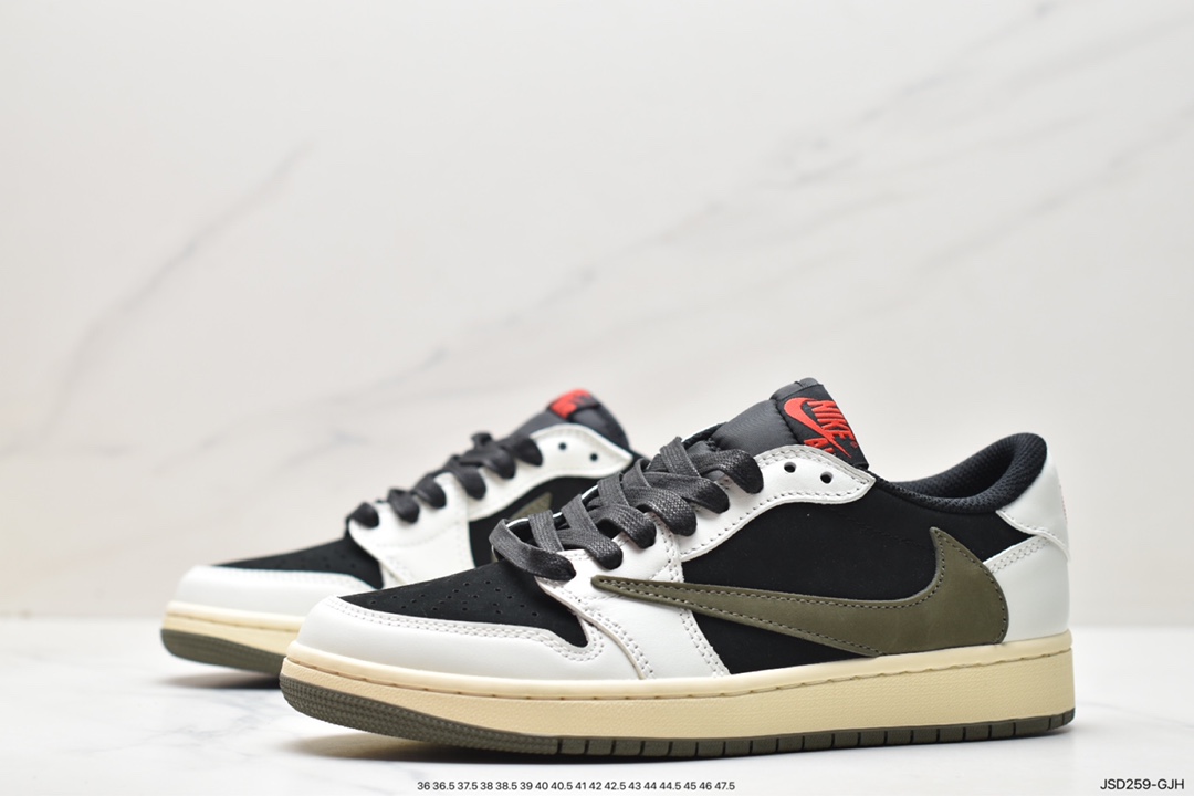 200 Travis Scott x Nike Wmns Air Jordan 1 Low OG”Olive”AJ1乔丹一代篮球鞋 DZ4137-106