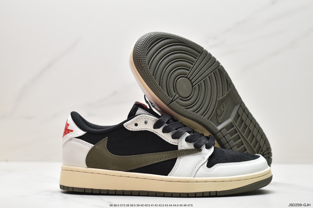 200 Travis Scott x Nike Wmns Air Jordan 1 Low OG”Olive”AJ1乔丹一代篮球鞋 DZ4137-106