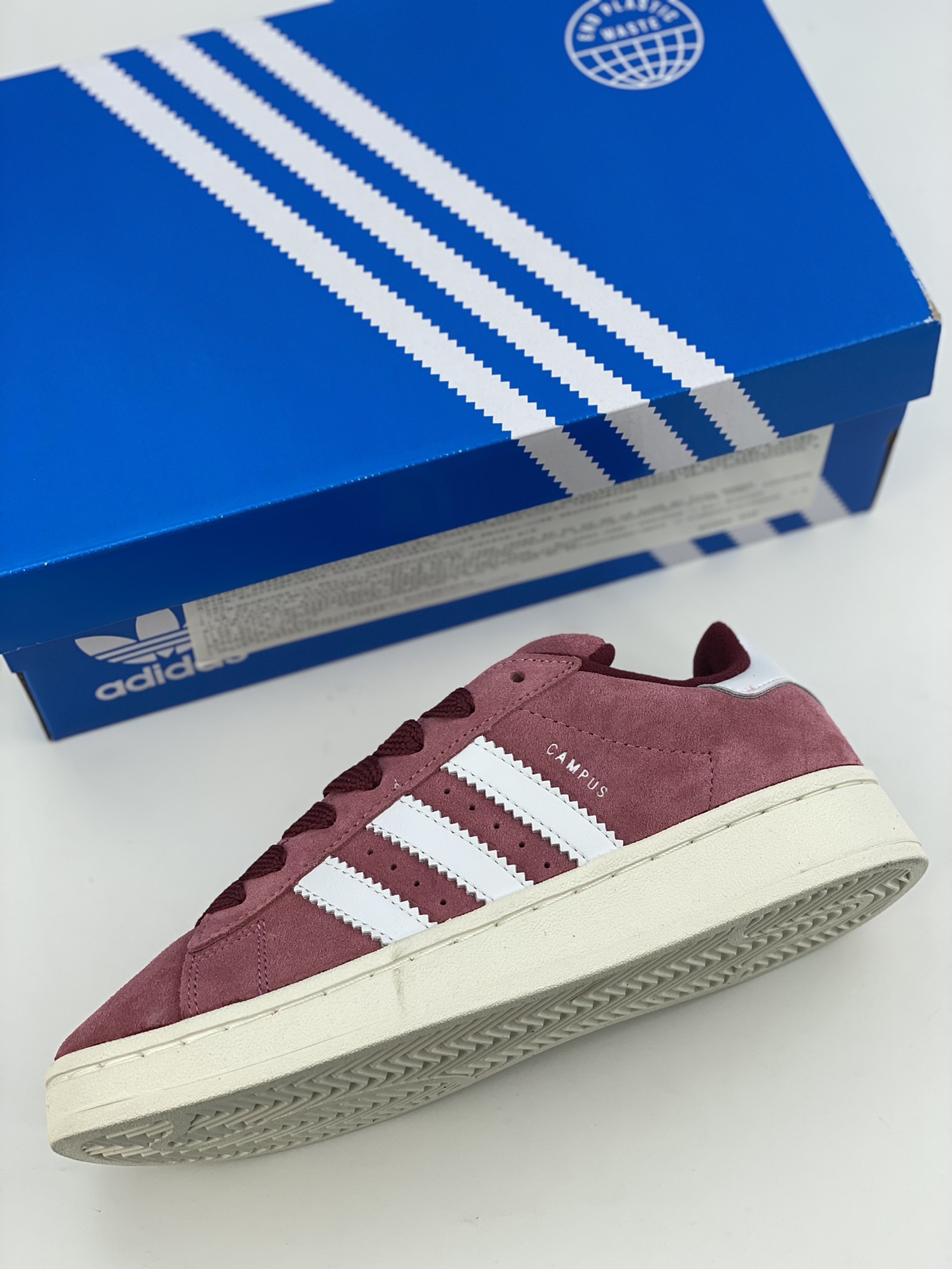 Adidas Campus 00s maroon white retro trendy casual bread shoes HP6286