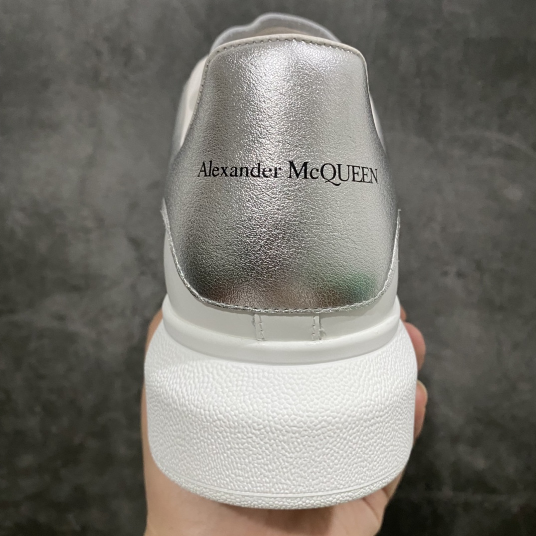 Alexander McQueen/Alexander McQueen platform shoes thick sole heightening small white shoes silver tail