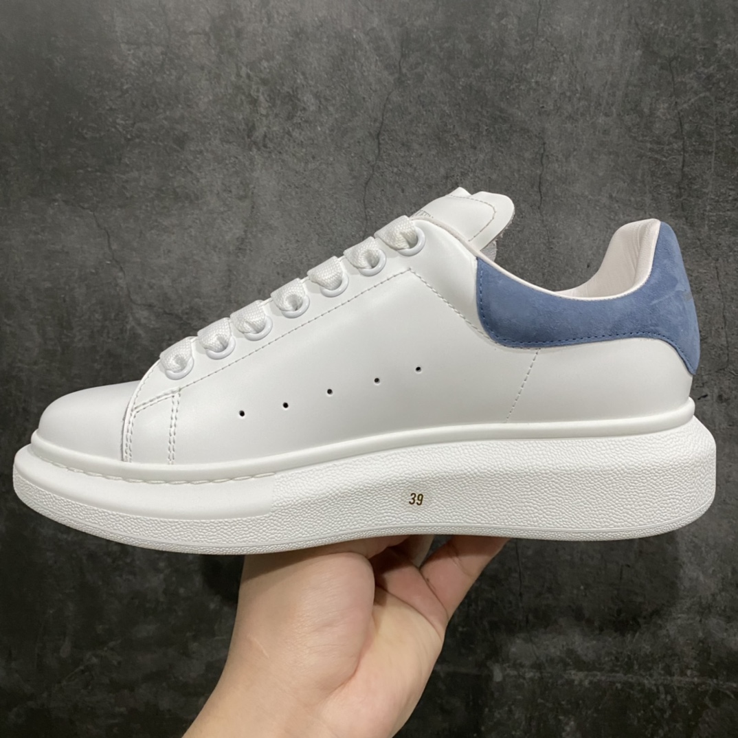 Alexander McQueen/Alexander McQueen platform shoes thick-soled heightening white shoes haze blue tail