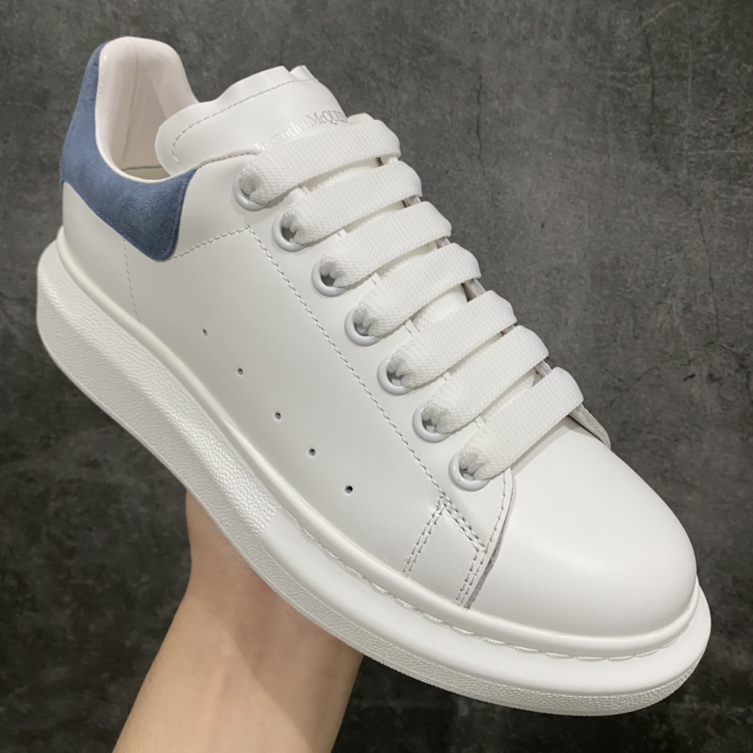 Alexander McQueen/Alexander McQueen platform shoes thick-soled heightening white shoes haze blue tail