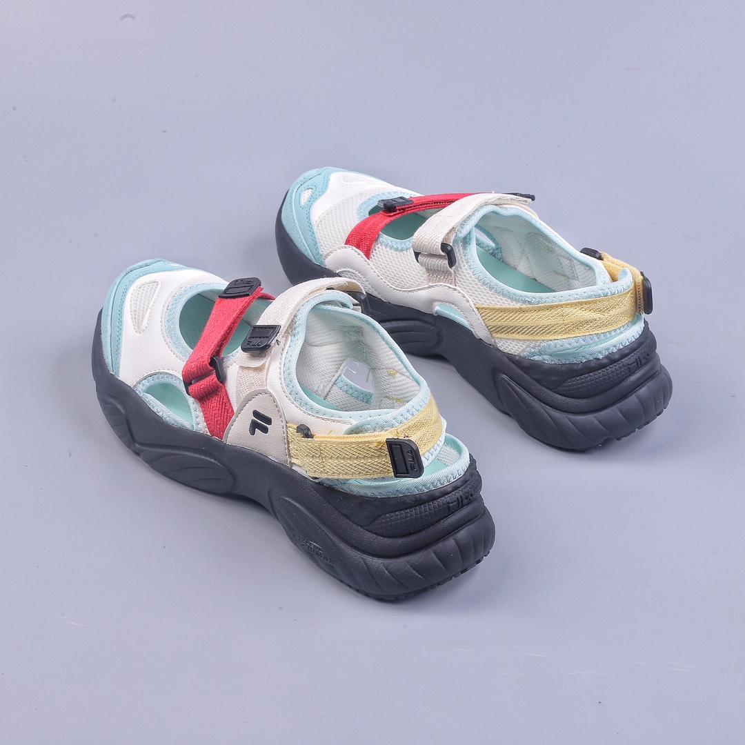 FILA FUSION Mary Jane Sandals Women's Shoes 2023 Summer New Sandals Velcro Conch Beach Shoes T12W321401FSH