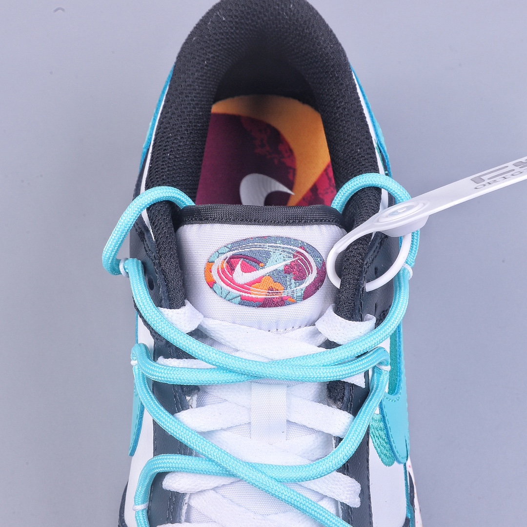 240 CS Nike Dunk Low 黑蓝绿三钩 解构抽绳鞋带 FD4623-135