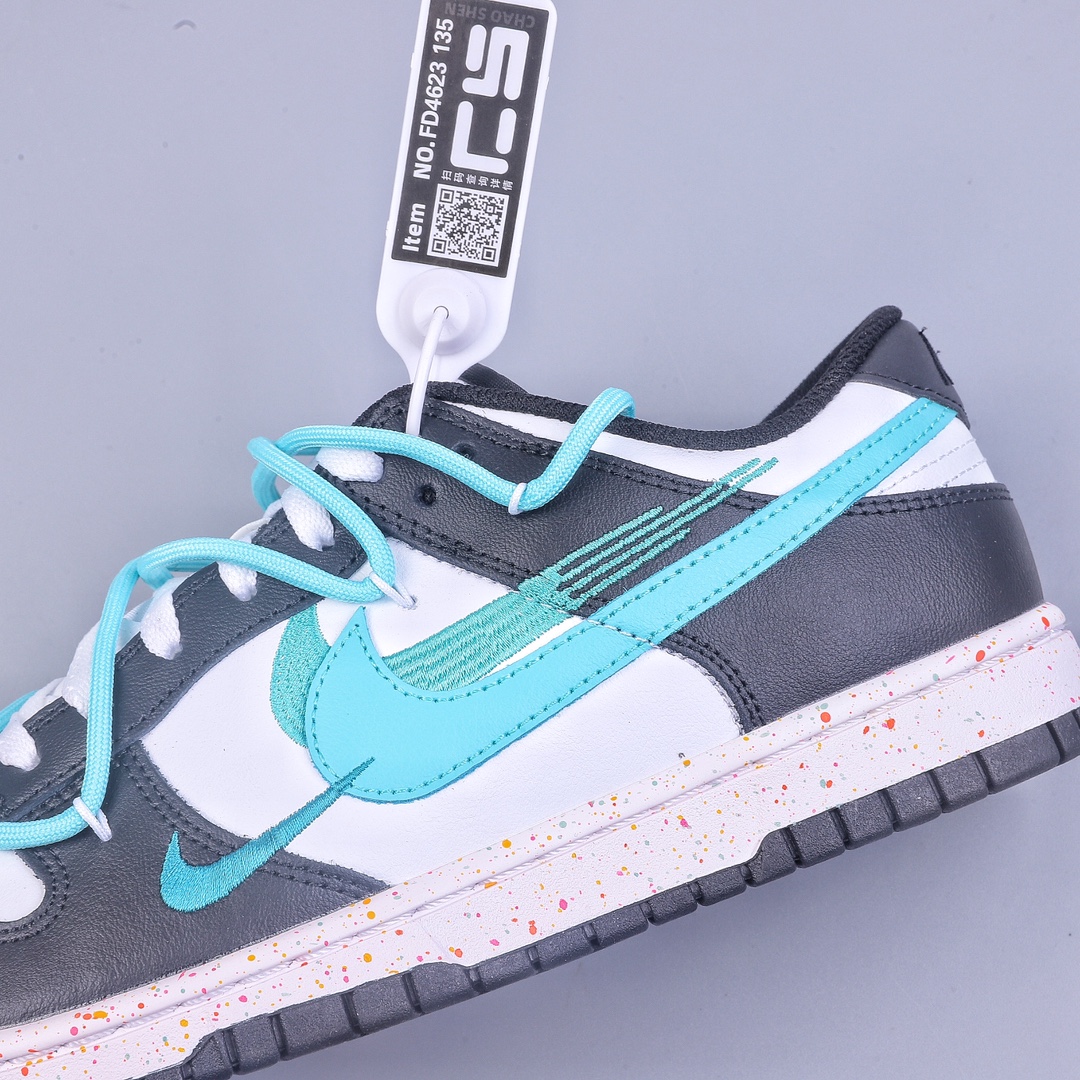 240 CS Nike Dunk Low 黑蓝绿三钩 解构抽绳鞋带 FD4623-135