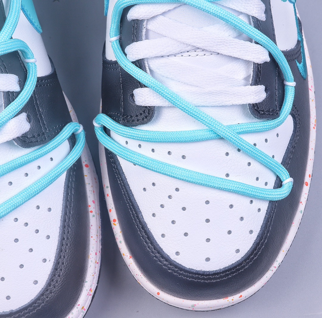 240 CS Nike Dunk Low 黑蓝绿三钩 解构抽绳鞋带 FD4623-135