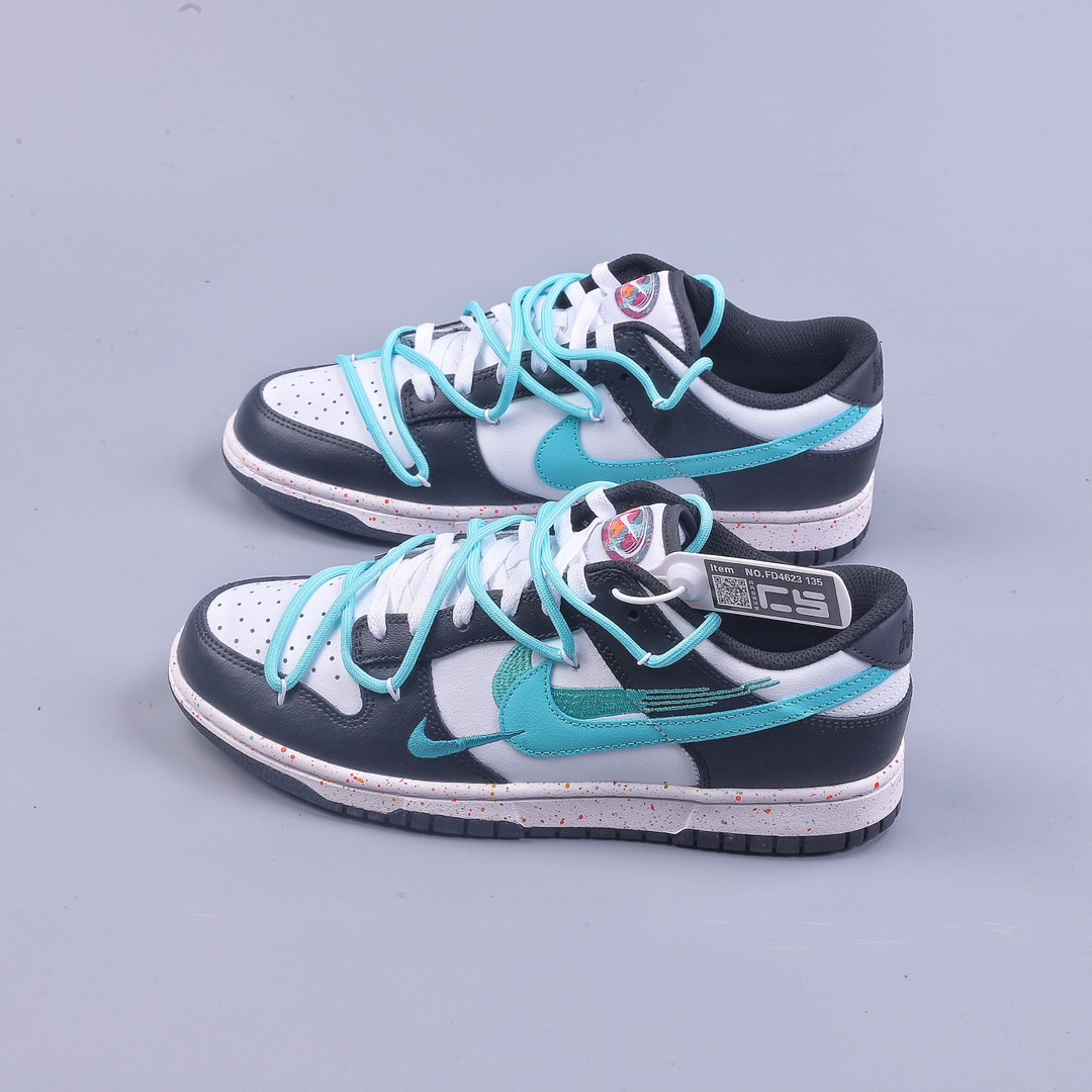 240 CS Nike Dunk Low 黑蓝绿三钩 解构抽绳鞋带 FD4623-135