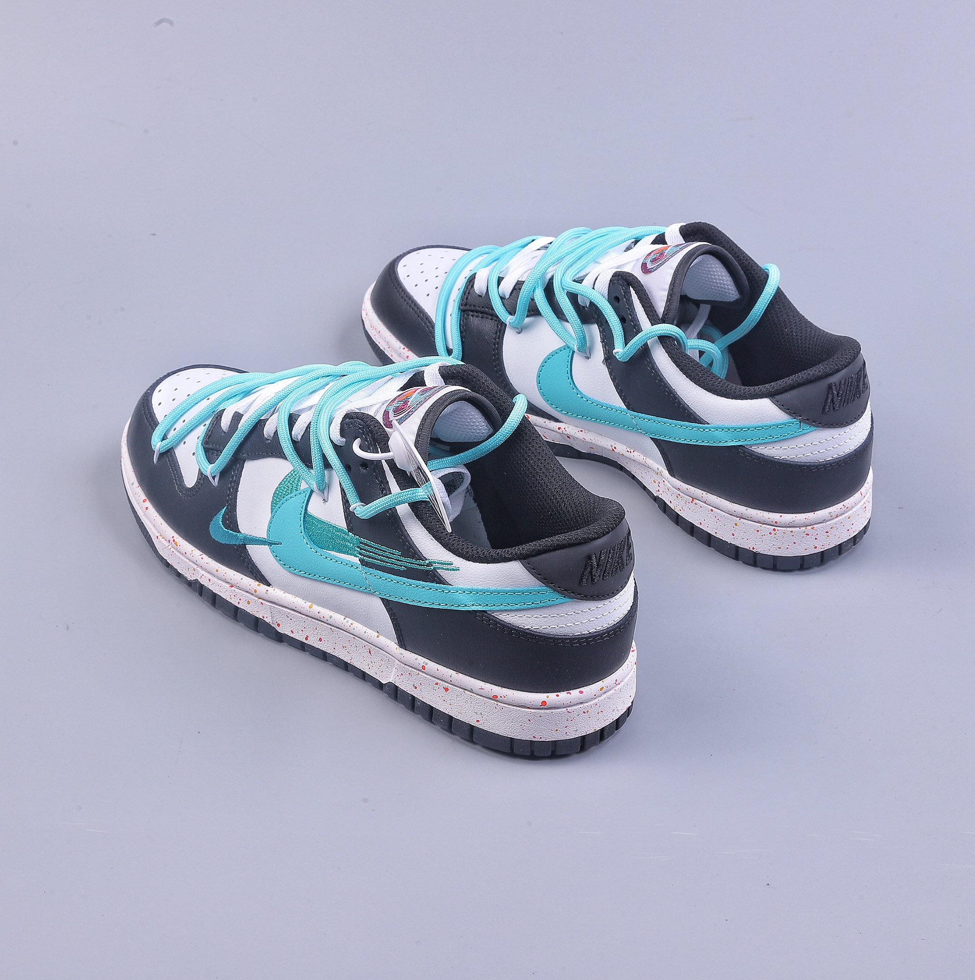 240 CS Nike Dunk Low 黑蓝绿三钩 解构抽绳鞋带 FD4623-135