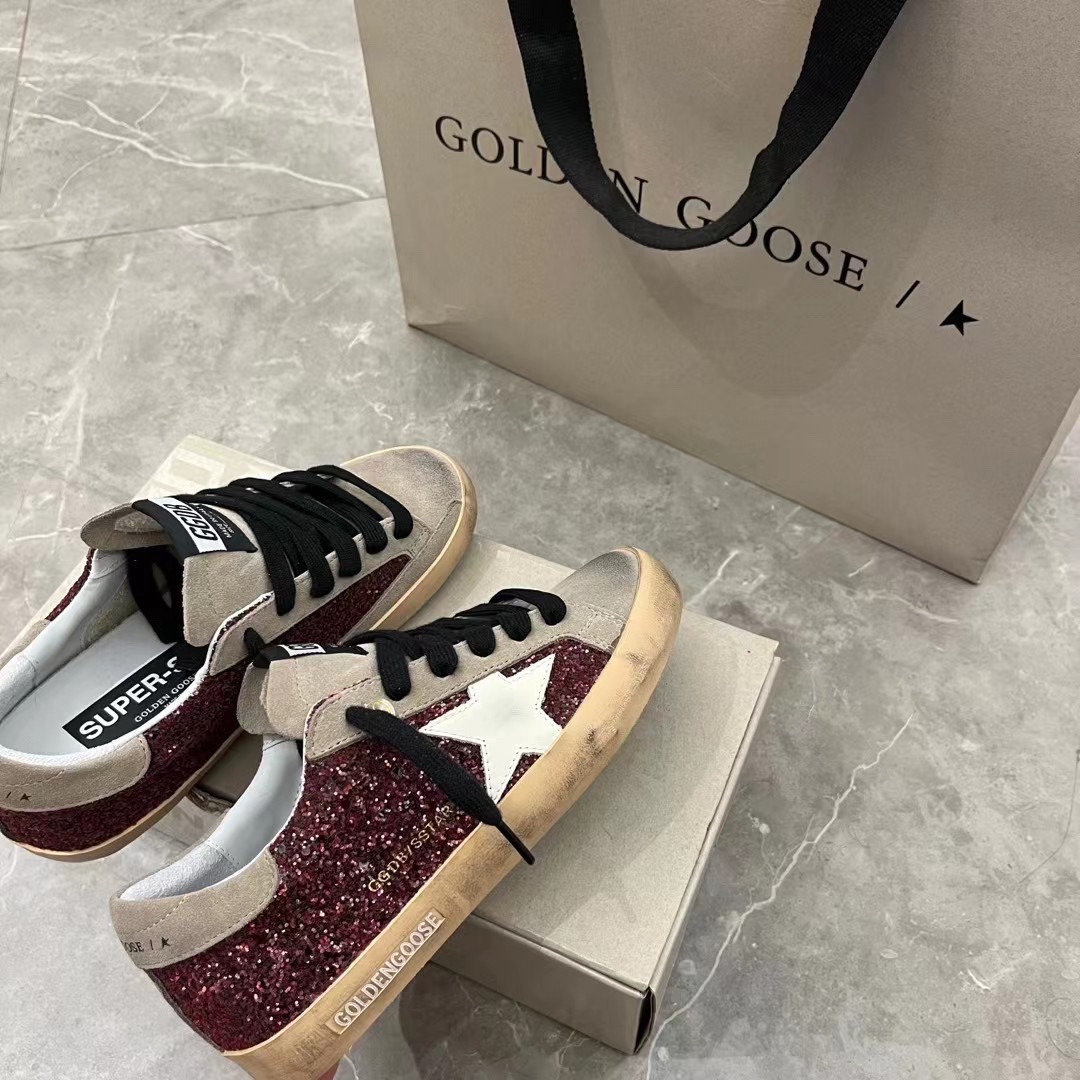 Golden Goose Buy
 Skateboard Shoes Single Layer Shoes Gold Red White Yellow Unisex Cowhide Frosted Fall/Winter Collection