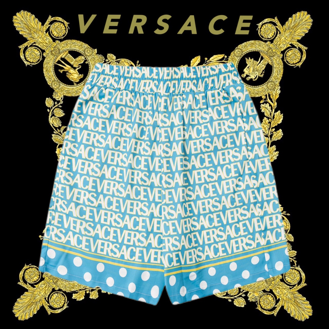 Versace Abbigliamento Pantaloni Corti Stampa Seta