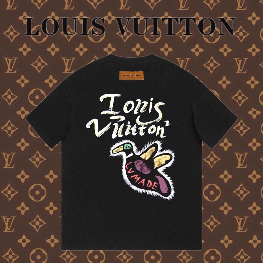 Louis Vuitton Acquistare Abbigliamento T-Shirt Stampa Unisex Cotone pettinato Maniche corte