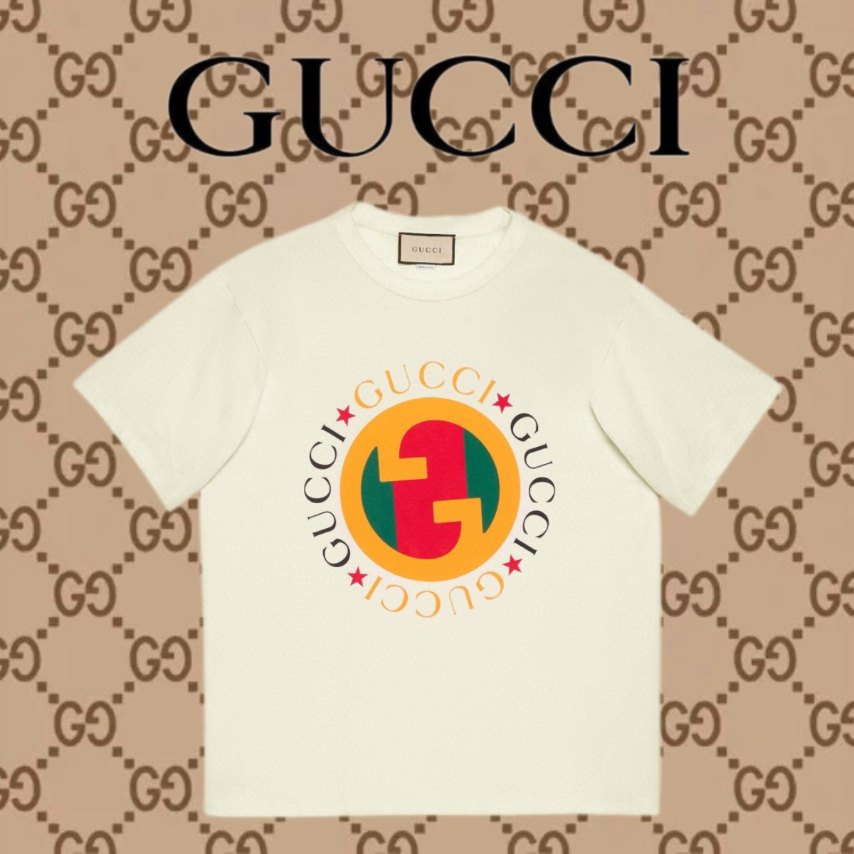 Gucci Abbigliamento T-Shirt Verde Rosso Giallo Stampa Unisex Cotone pettinato Maniche corte