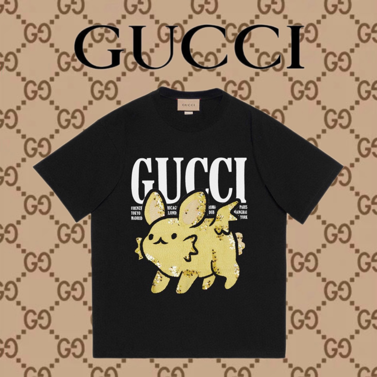 Gucci Abbigliamento T-Shirt Stampa Unisex Cotone pettinato Maniche corte