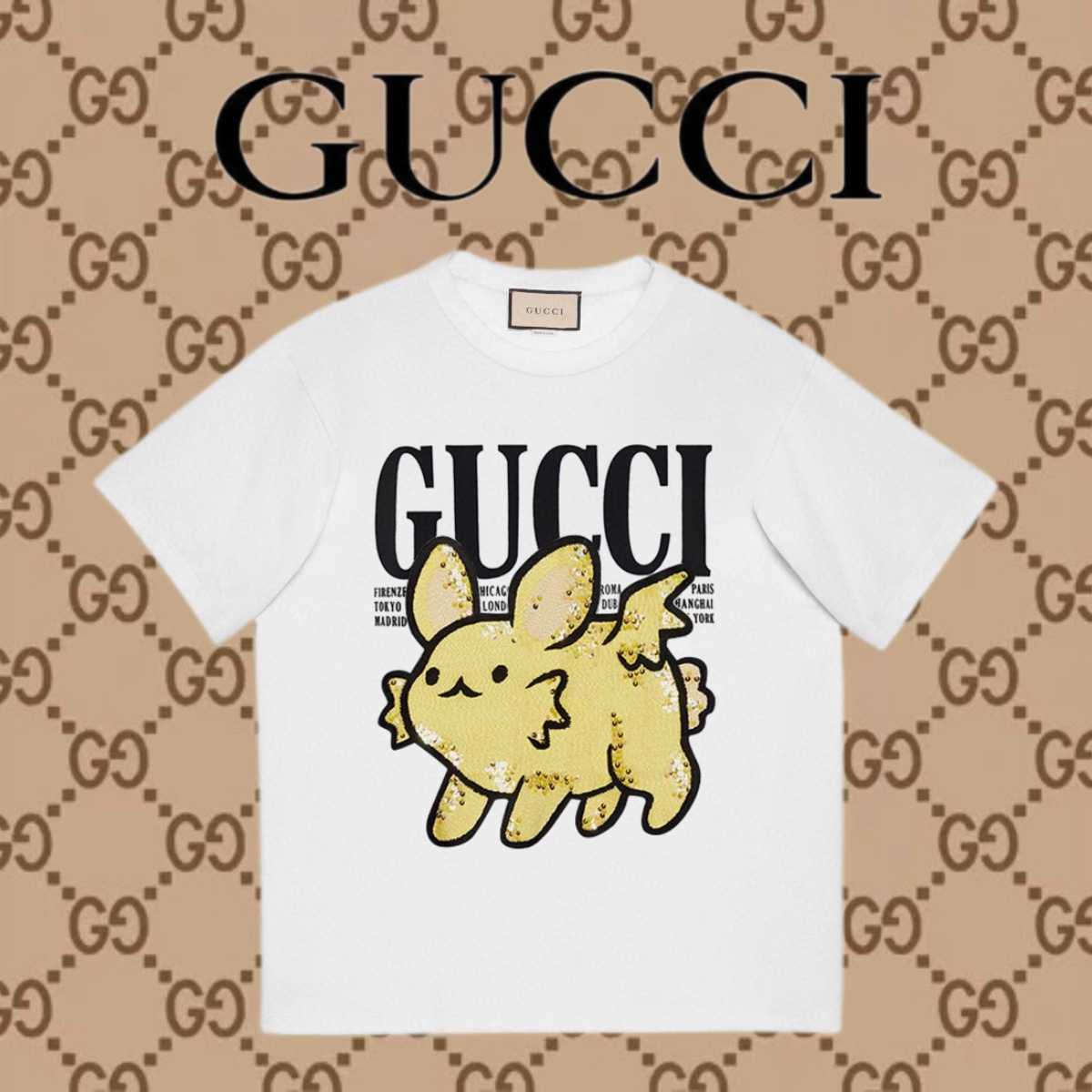 Gucci Abbigliamento T-Shirt Stampa Unisex Cotone pettinato Maniche corte