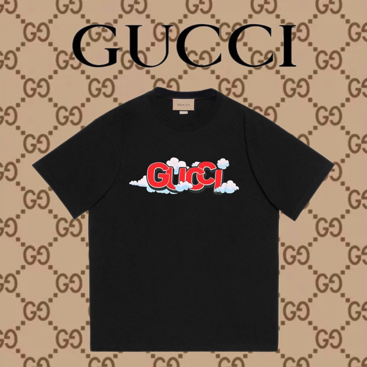 Gucci Abbigliamento T-Shirt Venditori online
 Blu Bianco Stampa Unisex Cotone pettinato Maniche corte