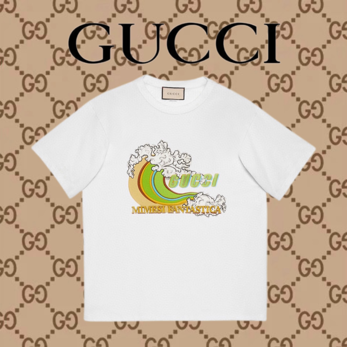 Gucci in linea
 Abbigliamento T-Shirt Acquista la migliore replica di alta qualità autentica
 Stampa Unisex Cotone pettinato Maniche corte