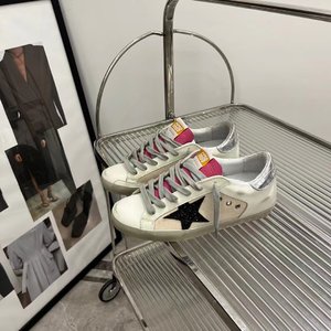 Golden Goose AAA+ Skateboard Shoes Single Layer Black Gold Pink Red White Yellow Unisex Canvas Cowhide Frosted Fall/Winter Collection