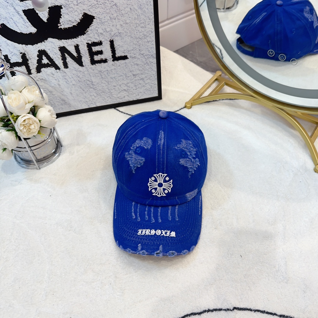 [Chrome Hearts Hats]Croheart Vintage Distressed Baseball Cap Personality worn