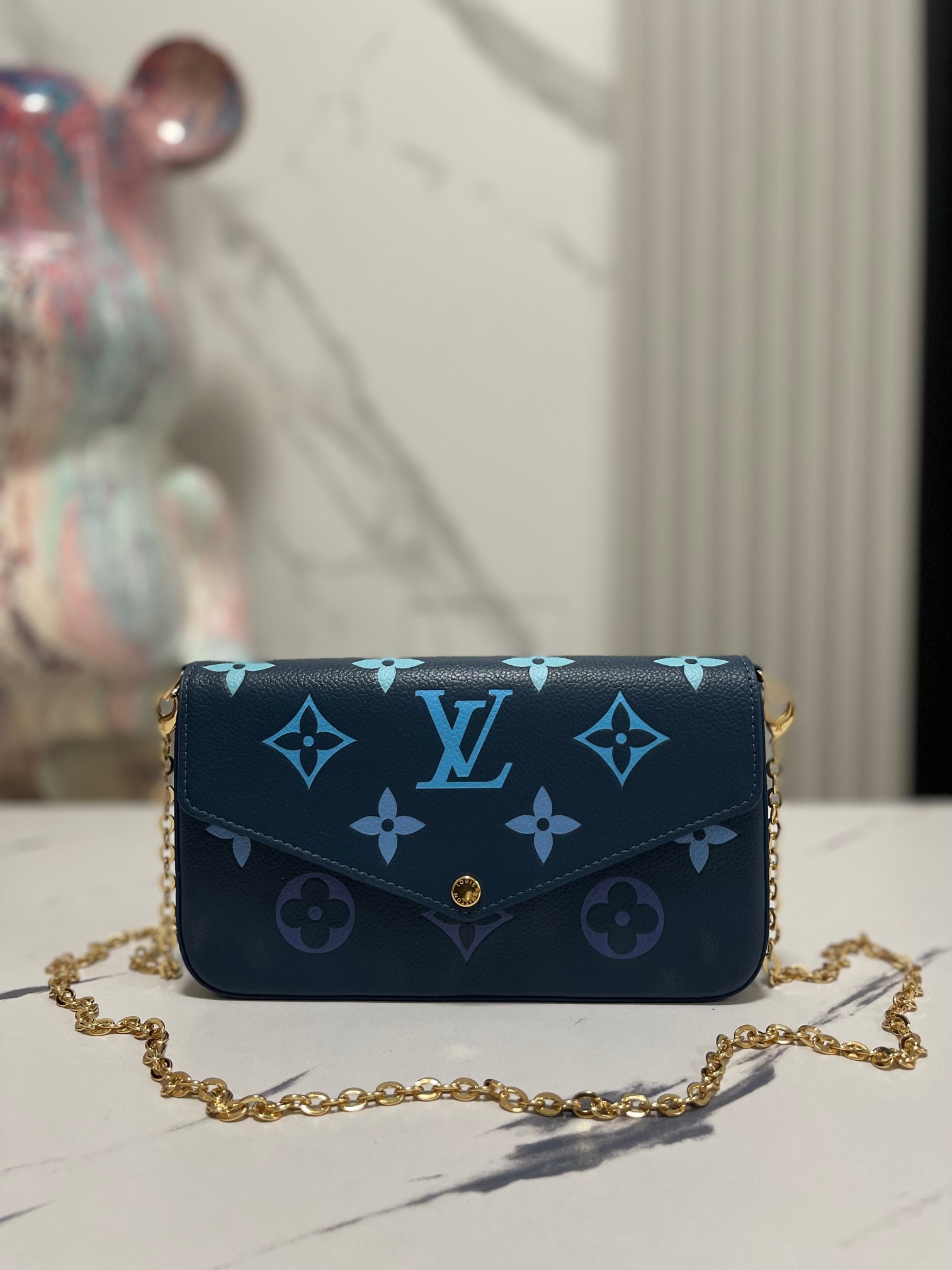 顶级原单独家实拍M82349蓝色全皮三件套系列M61276本款PochetteFélicie链条包为Mo