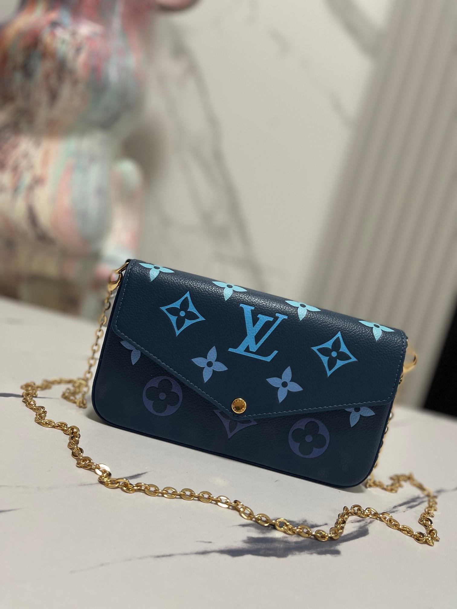 顶级原单独家实拍M82349蓝色全皮三件套系列M61276本款PochetteFélicie链条包为Mo