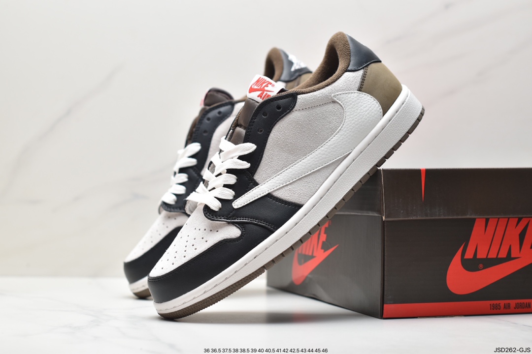 200 fragment design x Travis Scott x Nike Air Jordan 1 Low OG SP"Black/Green Toe"AJ1乔丹一代篮球鞋 DM7866-902